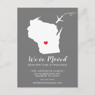 Verplaatsende Mededelingsstaat WISCONSIN-postkaart Briefkaart