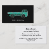 Verplaatsende transportbedrijven vervoeren afval visitekaartje (Voorkant / Achterkant)