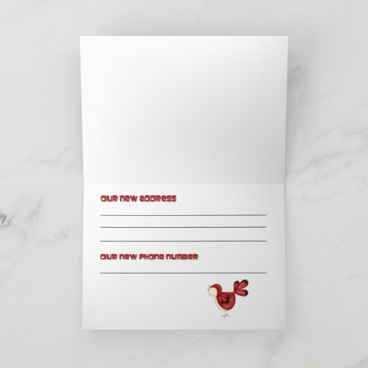 Verplaatsende vogelhuizen aankondiging (Binnen)