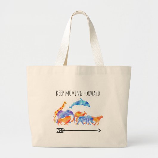 Verplaatsende wilde dieren die samen lopen grote tote bag (Voorkant)
