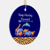 Verplaatsende wilde dieren die samen lopen keramisch ornament (Rechts)