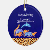 Verplaatsende wilde dieren die samen lopen keramisch ornament (Links)