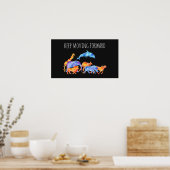 Verplaatsende wilde dieren Waterverf Poster (Keuken)