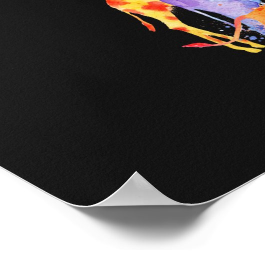 Verplaatsende wilde dieren Waterverf Poster (Hoek)