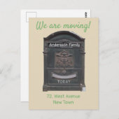 Verplaatsende Zwarte Brievenbus de Tekst van de Do Briefkaart (Voorkant / Achterkant)