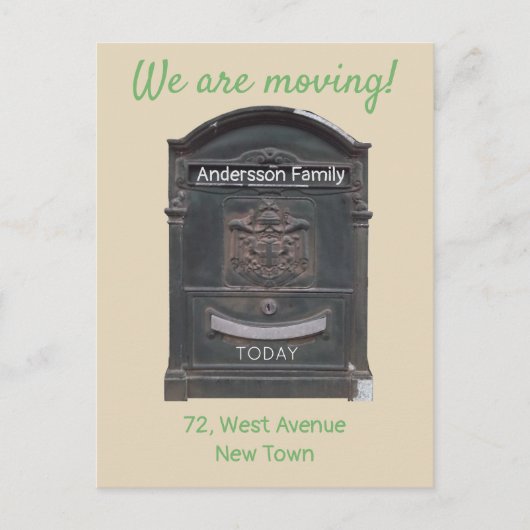 Verplaatsende Zwarte Brievenbus de Tekst van de Do Briefkaart (Voorkant)