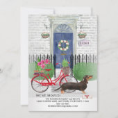 Verplaatsende zwarte Dog-fiets van Dachshund: Nieu Aankondiging (Voorkant)