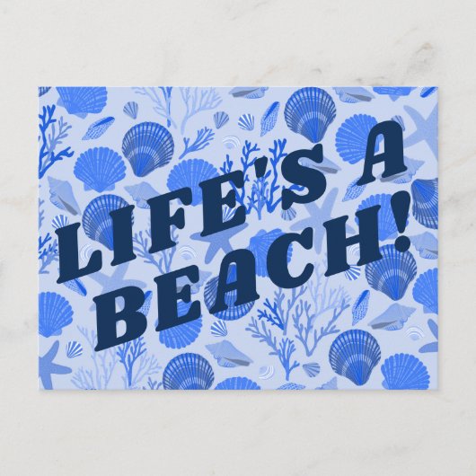 VERPLAATSING kleurrijk blauw zeestrand Briefkaart (Voorkant)