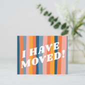 VERPLAATSING kleurrijke roze strook-retro Briefkaart (Staand voorkant)