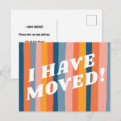 VERPLAATSING kleurrijke roze strook-retro Briefkaart (Voorkant / Achterkant)