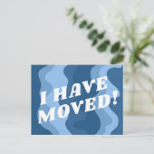 VERPLAATSING kleurrijke Wavy Stripes Retro Briefkaart (Staand voorkant)