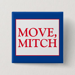 Verplaatsing Mitch McConnell Senate Stemming Blauw Vierkante Button 5,1 Cm