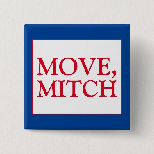 Verplaatsing Mitch McConnell Senate Stemming Blauw Vierkante Button 5,1 Cm (Voorkant)
