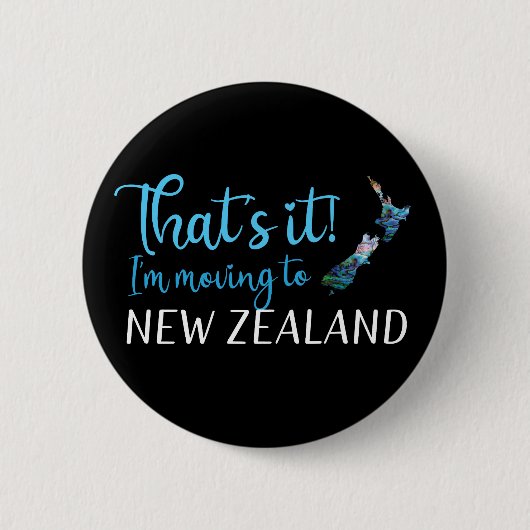 VERPLAATSING NAAR NIEUW-ZEELAND KIWI PAUA RONDE BUTTON 5,7 CM (Voorkant)