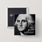 VERPLAATSING TEA PARTIJ VIERKANTE BUTTON 5,1 CM (Voorkant /achterkant)
