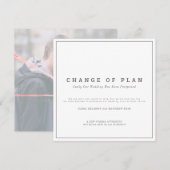 Verplaatsing van huwelijk of evenement uitgesteld save the date (Voorkant / Achterkant)