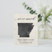 Verplaatsingsaankondiging, deelstaat Arkansas Uitnodiging Briefkaart (Staand voorkant)