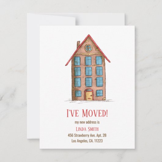 Verplaatsingsaankondiging van het appartementencom (Voorkant)