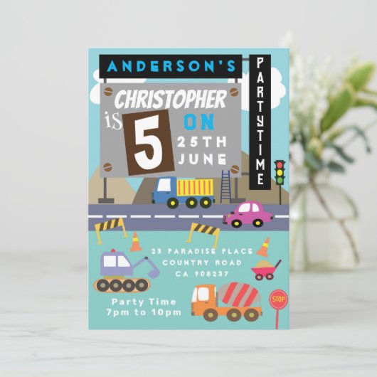 Verplaatsingsdag uitnodiging (Staand voorkant)