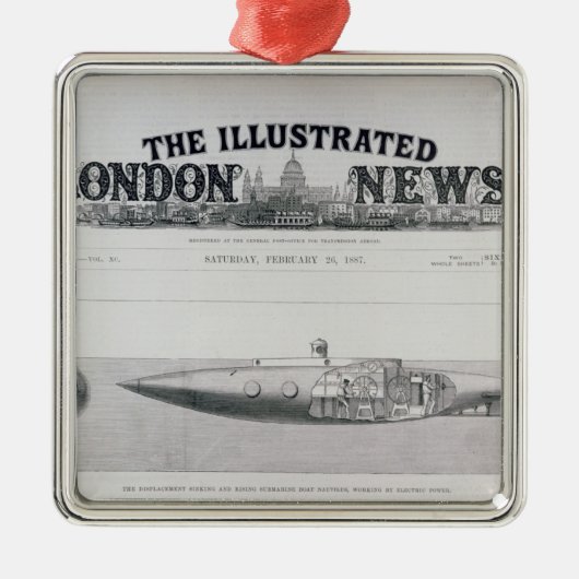 Verplaatsingsonderzeeër en -onderzeeër metalen ornament (Voorkant)