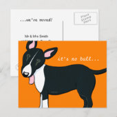 Verplaatst Bull Terrier Dog Nieuw Adres Aankondigingskaart (Voorkant / Achterkant)