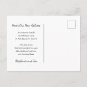 Verplaatst naar Florida Flamingo Monstera Leaf Pin Aankondigingskaart (Achterkant)