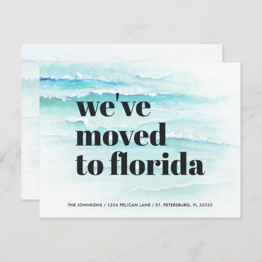 Verplaatst naar Florida Ocean Waves Nieuw adres Aankondiging (Voorkant / Achterkant)