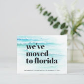 Verplaatst naar Florida Ocean Waves Nieuw adres Aankondigingskaart (Staand voorkant)