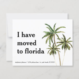 Verplaatst naar Florida Palm Trees Nieuw adres Aankondiging