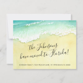 Verplaatst naar Florida Sandy Beach Ocean Waves Aankondiging