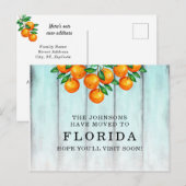 Verplaatst naar Sinaasappels van Florida Aqua Fenc Aankondigingskaart (Voorkant / Achterkant)