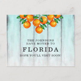 Verplaatst naar Sinaasappels van Florida Aqua Fenc Aankondigingskaart