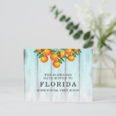 Verplaatst naar Sinaasappels van Florida Aqua Fenc Aankondigingskaart (Staand voorkant)