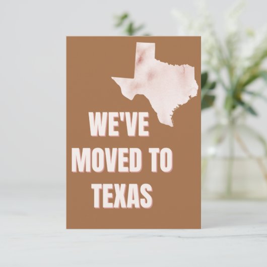 Verplaatst naar Texas Invitation Kaart (Staand voorkant)