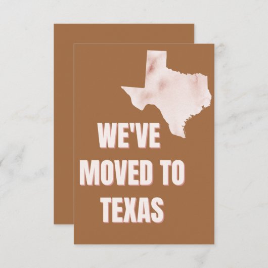 Verplaatst naar Texas Invitation Kaart (Voorkant / Achterkant)