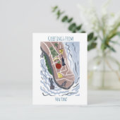 Verplaatst New York Map | Handtekening Illustratie Briefkaart (Staand voorkant)