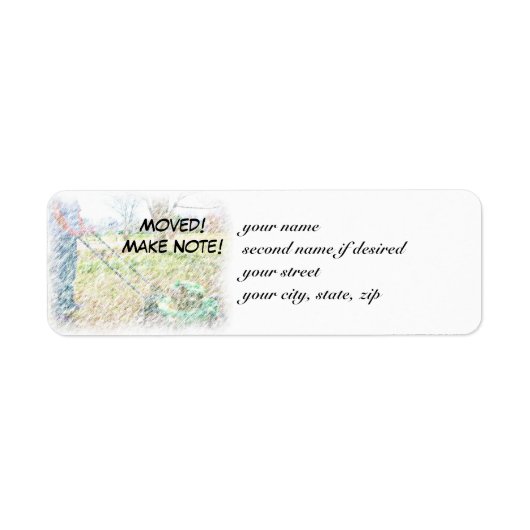 Verplaatst! Opmerking maken! Teruggaveadreslabel C Etiket (Voorkant)