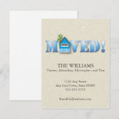 Verplaatste aankondiging (blauw) (Voorkant / Achterkant)