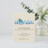 Verplaatste aankondiging (blauw) (Staand voorkant)