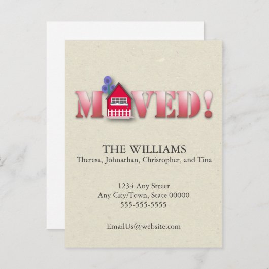 Verplaatste aankondiging (rood) (Voorkant / Achterkant)