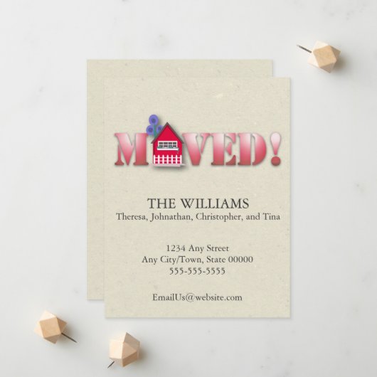 Verplaatste aankondiging (rood) (Voorkant / Achterkant in situ)