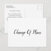 Verplaatste bruiloft aankondigingskaart (Voorkant / Achterkant)