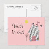 Verplaatste House Post Kaarten Schattige Roze Pers (Voorkant / Achterkant)