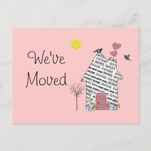 Verplaatste House Post Kaarten Schattige Roze Pers (Voorkant)