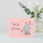 Verplaatste House Post Kaarten Schattige Roze Pers (Staand voorkant)