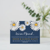 Verplaatste huis madeliefje inkt tekening aankondigingskaart (Staand voorkant)