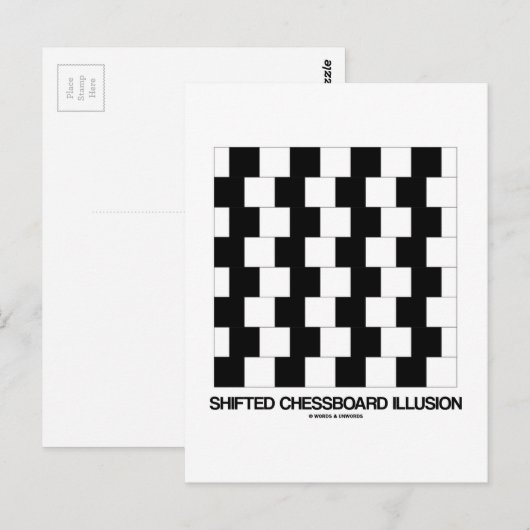 Verplaatste schaakbordillusie (optische illusie) briefkaart (Voorkant / Achterkant)