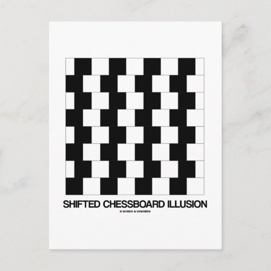Verplaatste schaakbordillusie (optische illusie) briefkaart (Voorkant)