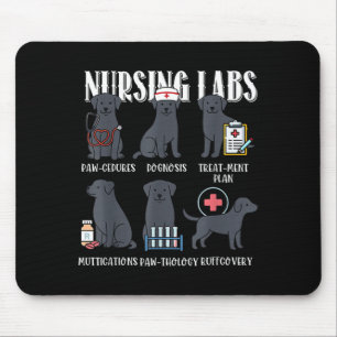 Verpleeg Labs Zwarte Hond Paw-Cedures Halloween Ho Muismat