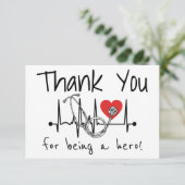 Verpleegarts Hart Stethoscoop Verpleegkunde Gezond Bedankkaart (Staand voorkant)